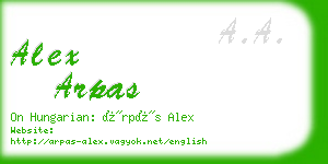 alex arpas business card